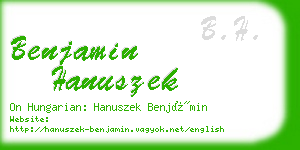 benjamin hanuszek business card